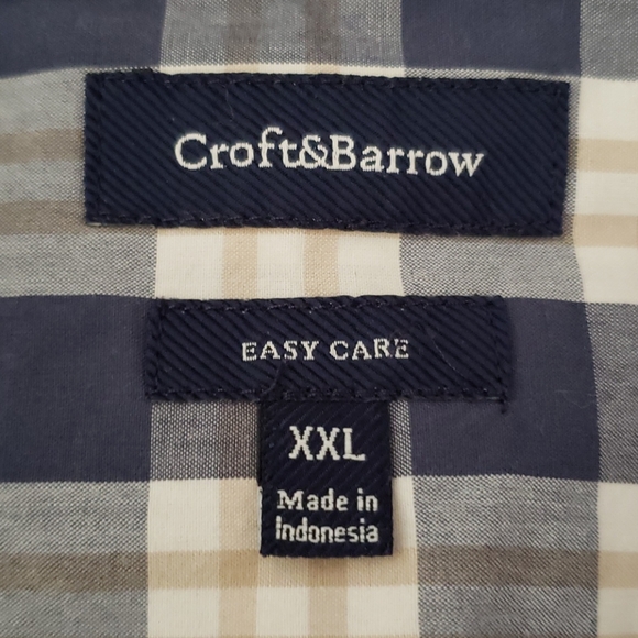 Tan Blue Plaid Short Sleeve Button Down Shirt - Picture 4 of 10